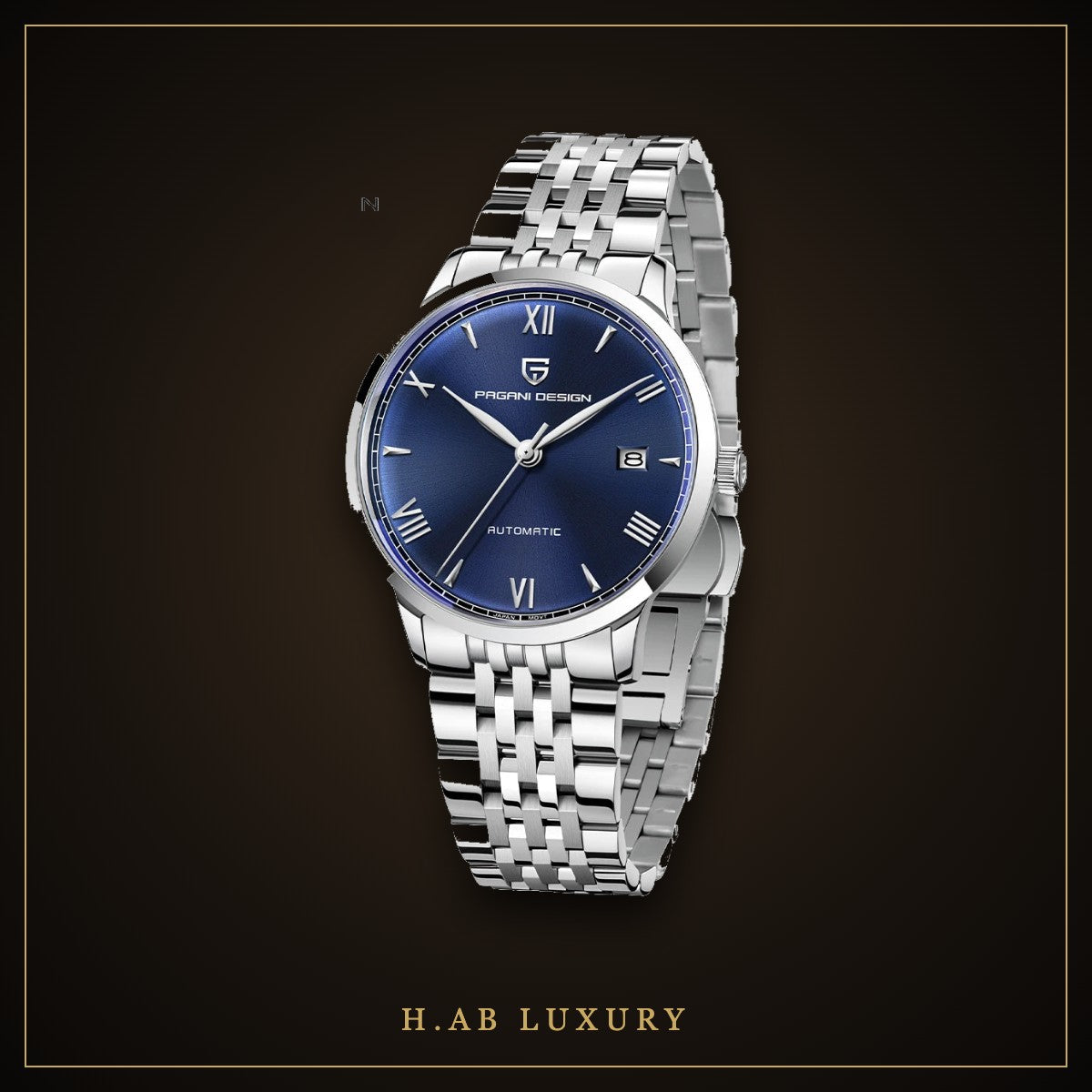 Pagani Design Dress Watch, Midnight Blue, Leather Strap