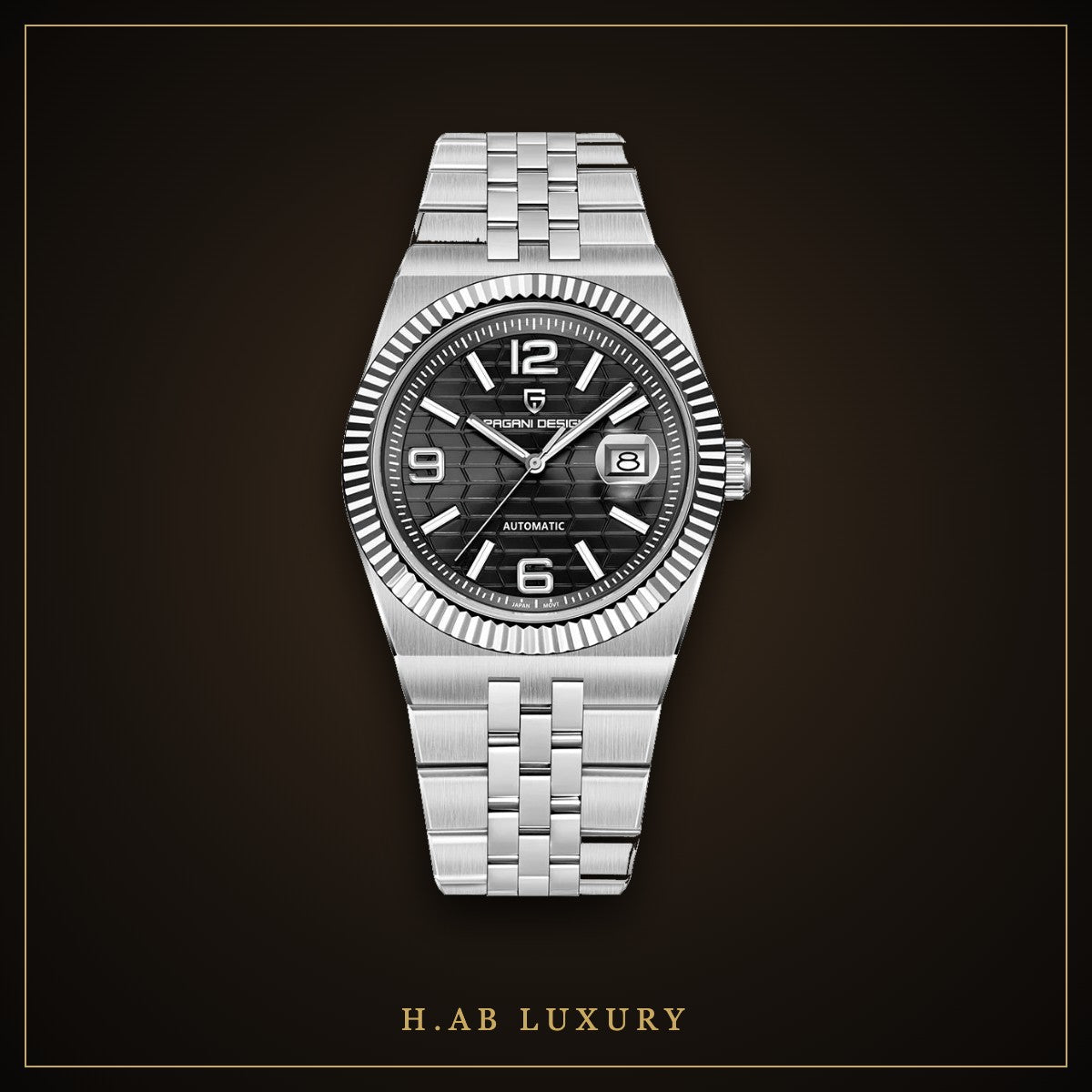 Pagani Design Fluted Bezel Automatic, Black Dial