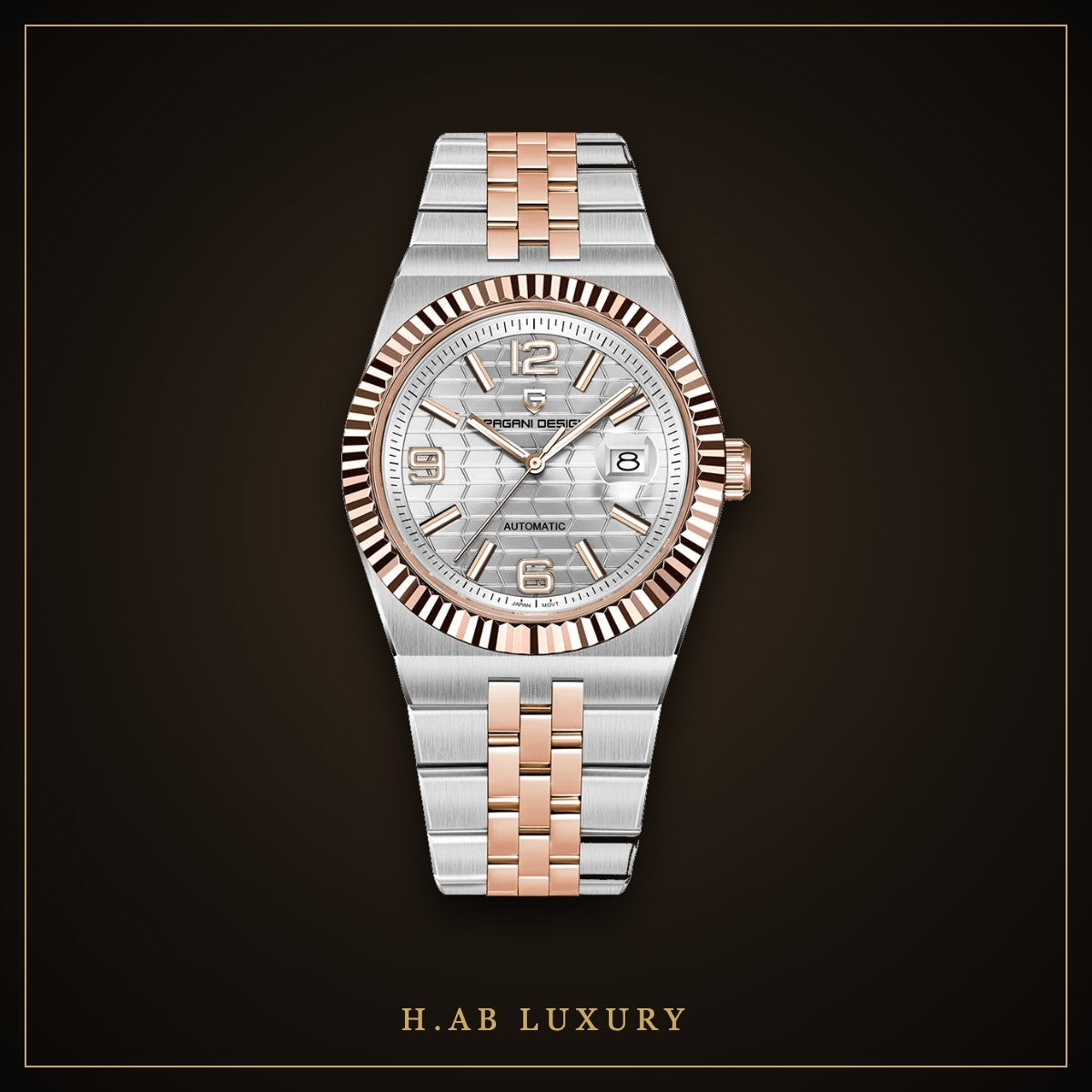 Pagani Design Fluted Bezel Automatic, Black Dial