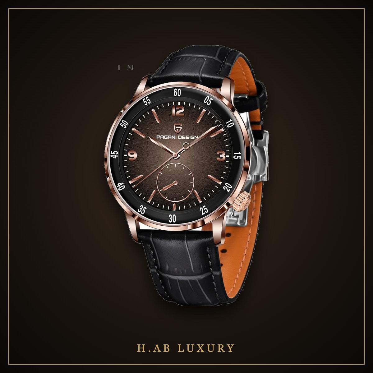 Pagani Design Green Dial Dress Watch, Leather Strap