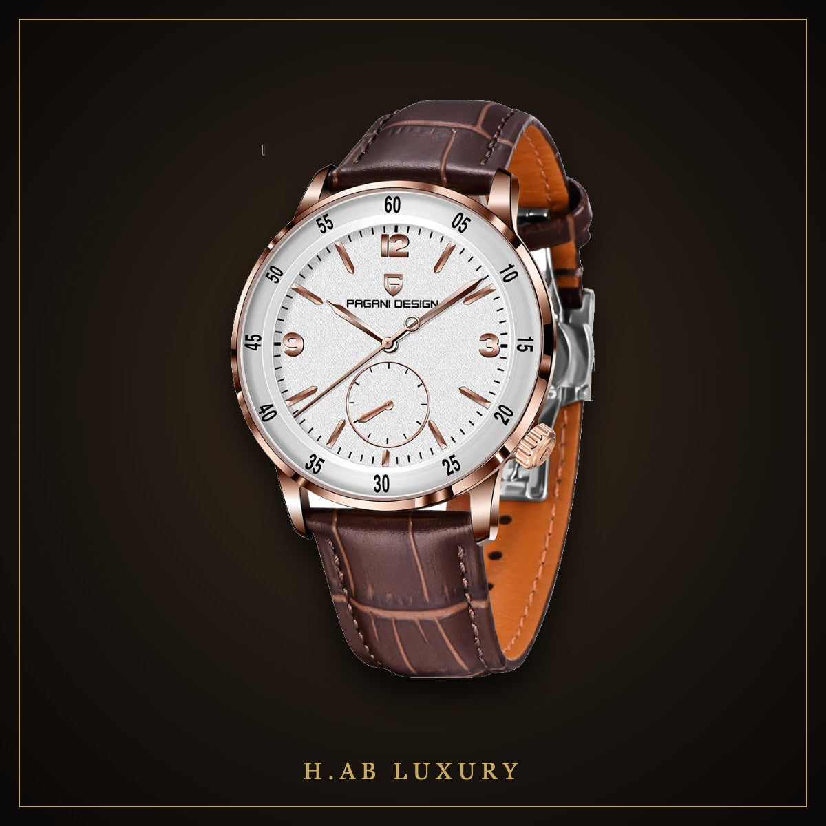 Pagani Design Green Dial Dress Watch, Leather Strap
