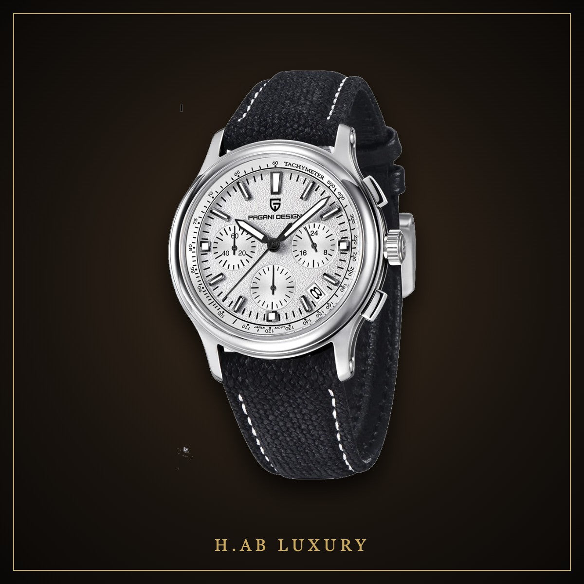 Pagani Design Blue Field Watch, Leather Strap